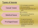 Types of Leave applicable to Central Government Employees