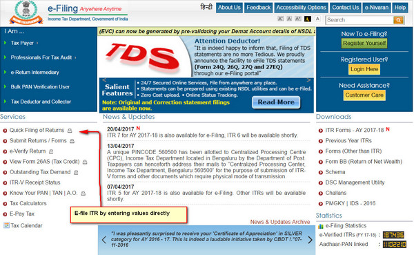 how to file ITR-1 online ?