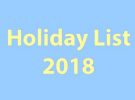 central government holiday list 2018