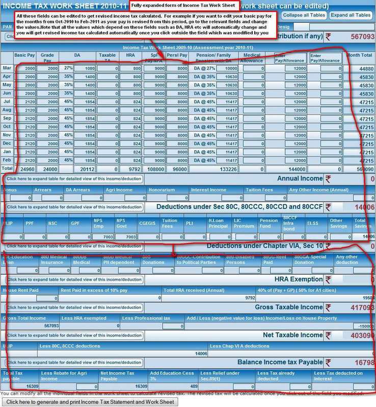 Income Tax Calculator F.Y.2012-13 In Excel