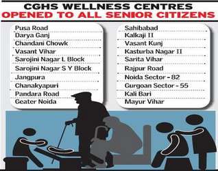 CGHS facilities to senior citizens in Delhi