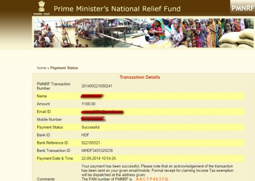 How to donate online to Kashmir flood affected People through Prime Minister National Relief Fund ?