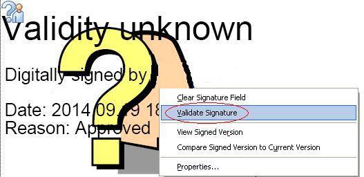 eoffice, validating digital signature