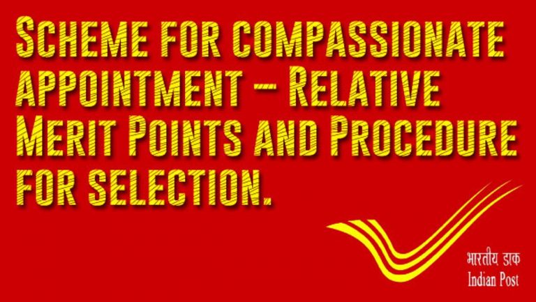 Scheme for compassionate appointment – Review of Relative Merit Points and Procedure for selection: DOP