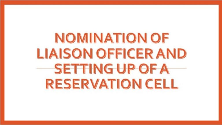 Nomination of Liaison Officer for SC, ST, OBC, PwD, EWS and Ex-servicemen and setting up of a Reservation Cell: DOPT