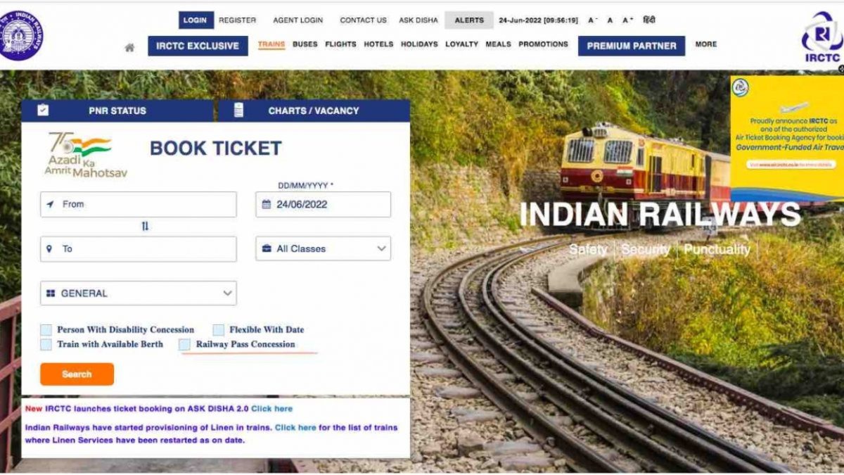 Checking of etickets booked through IRCTC app/portal against the E