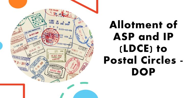 Guidelines on allocation of Inspector Posts and Assistant Superintendent of Posts to Postal Circles
