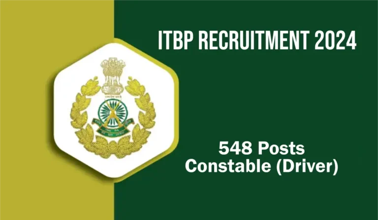 ITBP Recruitment 2024: Apply for 545 Constable (Driver) Posts