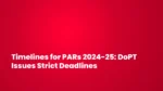 Timelines for PARs 2024-25: DoPT Issues Strict Deadlines