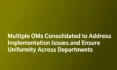 Multiple OMs Consolidated to Address Implementation Issues and Ensure Uniformity Across Departments