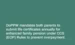 DoPPW Clarifies Life Certificate Rules for Parents Receiving Enhanced Family Pension