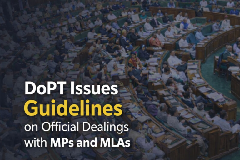 DoPT guidelines official dealings with MPs
