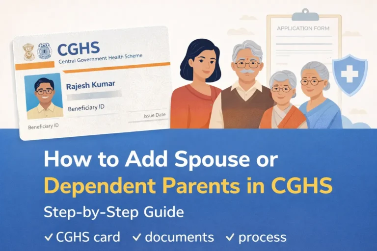 How to Add Spouse or Dependent Parents in CGHS – Step-by-Step Guide