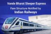 Vande Bharat Sleeper Express Fare Structure Notified by Indian Railways