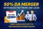 50% DA Merger with Basic Pay from Jan 2026 – 8th CPC