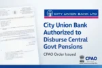 City Union Bank authorised bank for pension
