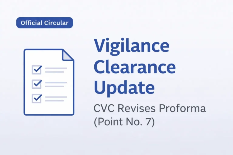 CVC updates vigilance clearance proforma
