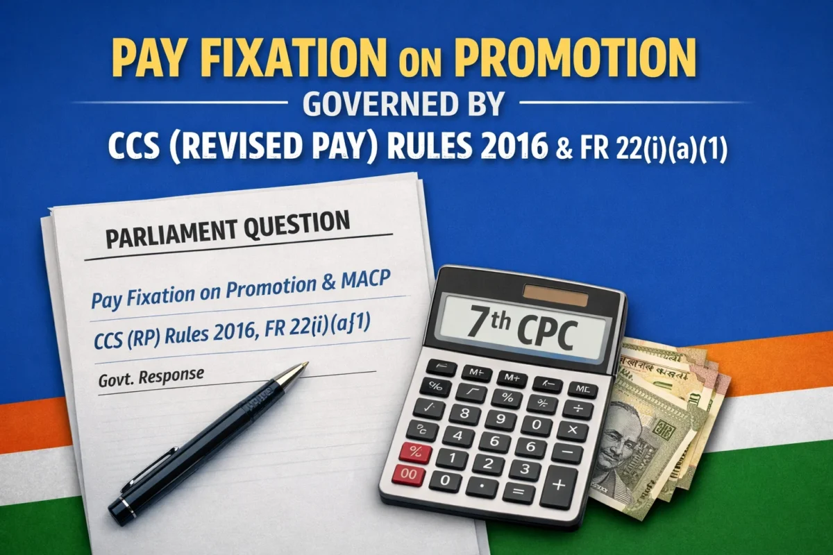 Pay Fixation on Promotion or MACP Governed by CCS (Revised Pay) Rules 2016 and Fundamental Rules: Finance Ministry