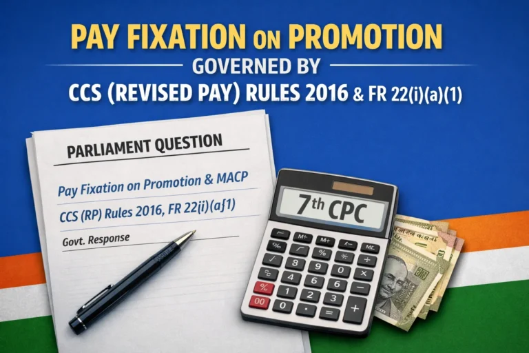Pay Fixation on Promotion or MACP Governed by CCS (Revised Pay) Rules 2016 and Fundamental Rules: Finance Ministry