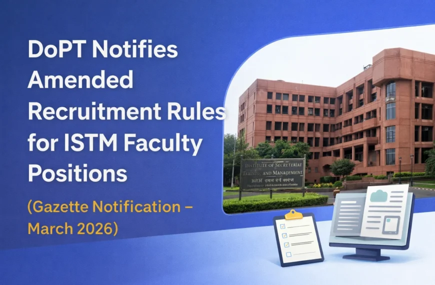 ISTM Recruitment Rules 2026