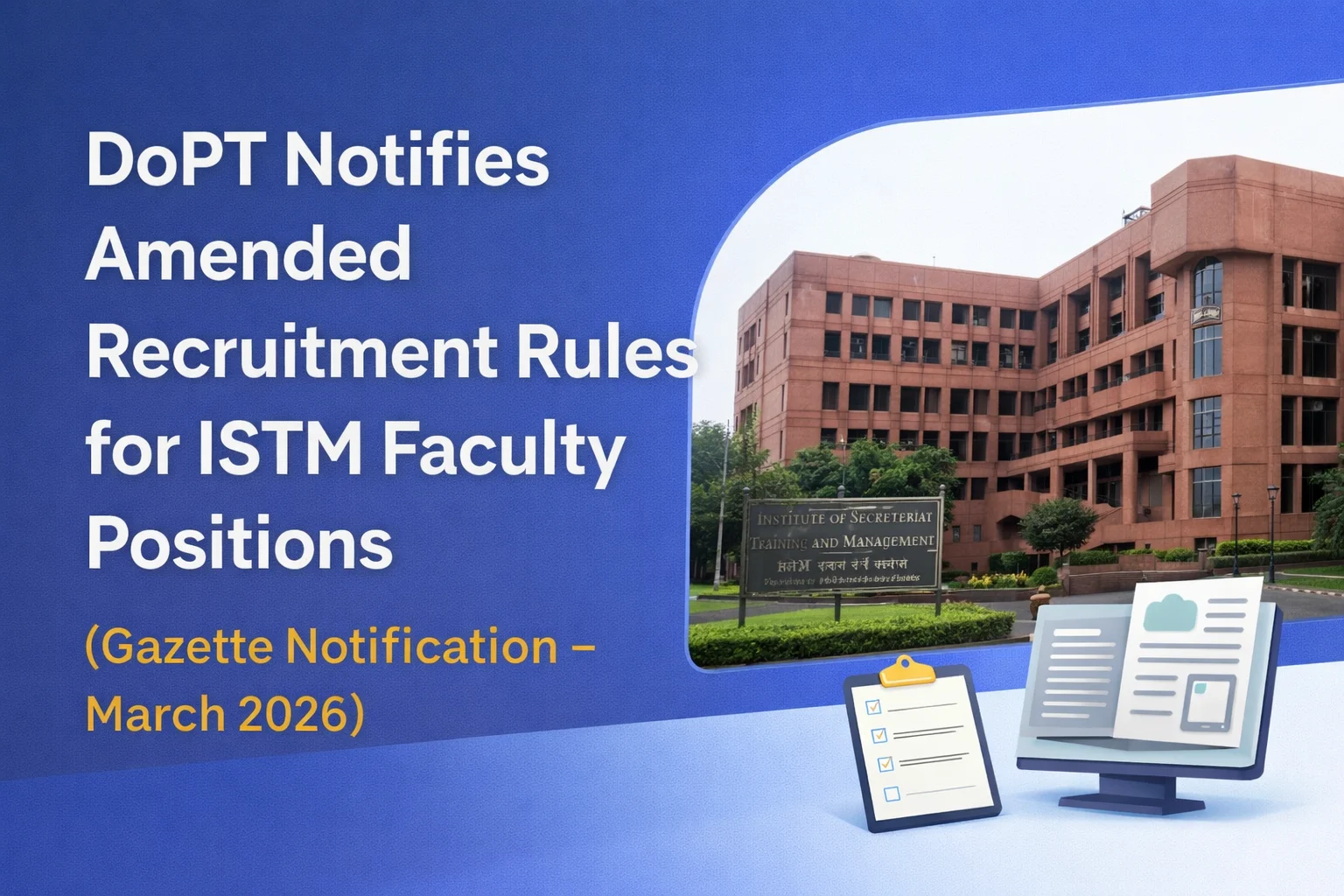 ISTM Recruitment Rules 2026