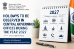 Central Govt Holiday List 2027