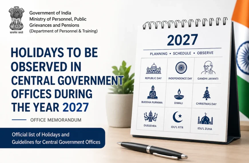 Central Govt Holiday List 2027
