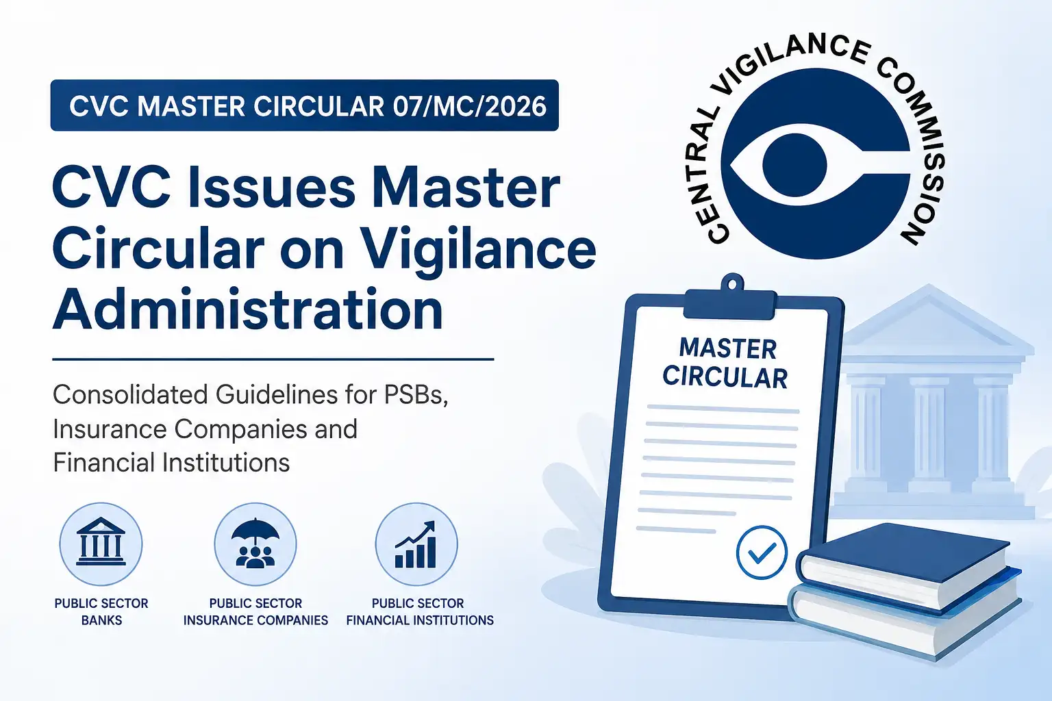 CVC Issues Consolidated Master Circular on Vigilance Administration for PSBs, Insurance Companies and Financial Institutions