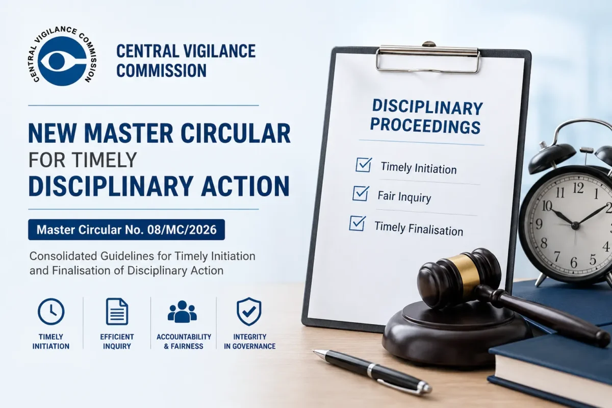 CVC Issues Consolidated Master Circular on Timely Initiation and Finalisation of Disciplinary Action