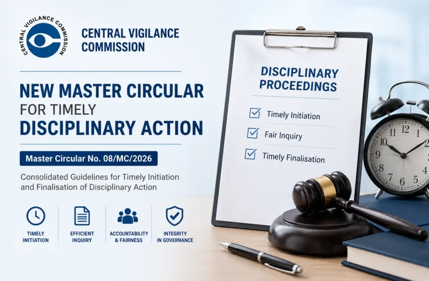 CVC Issues Consolidated Master Circular on Timely Initiation and Finalisation of Disciplinary Action