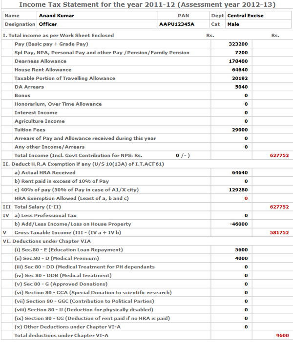 GConnect income tax calculator 2013-14