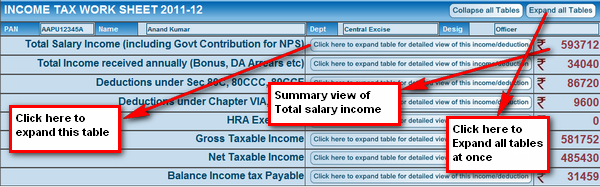 GConnect income tax calculator 2013-14