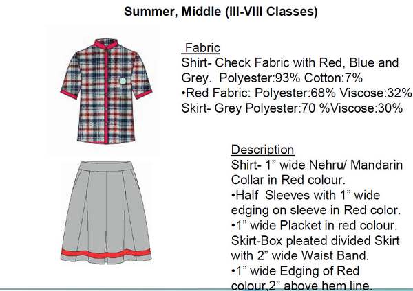 KV releases specifications for Uniform dresses - To be implemented fully from 2014