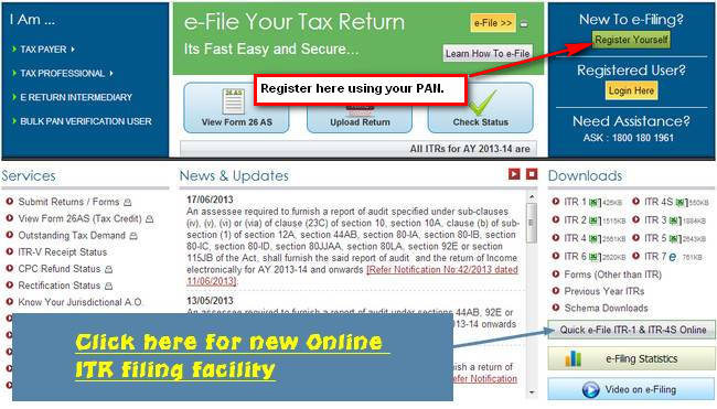 New Online Income Tax Return Filing tool - File ITR-1 Assessment Year 2013-14